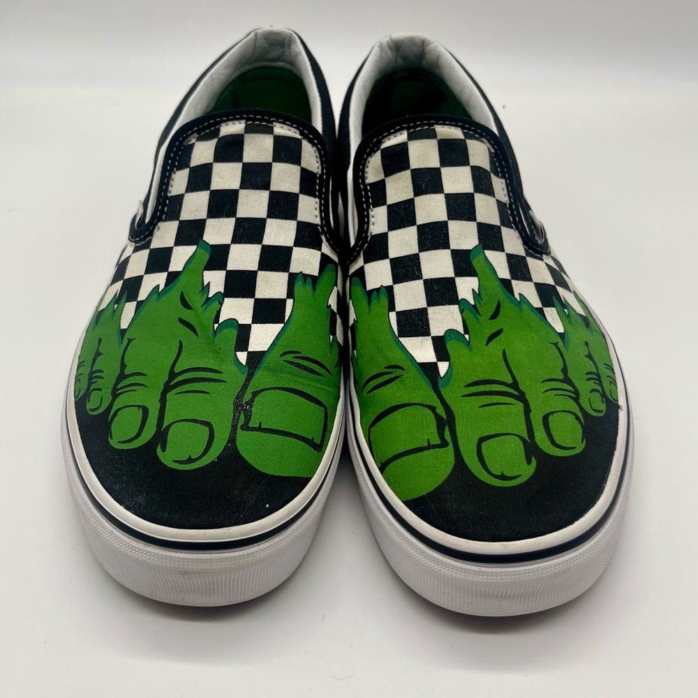 Marvel Incredible Hulk Checkerboard Slip-On Vans
